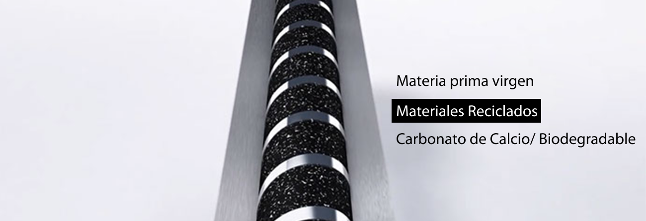 Husillo para procesar materiales reciclados carbonato de calcio biodegradables y virgen
